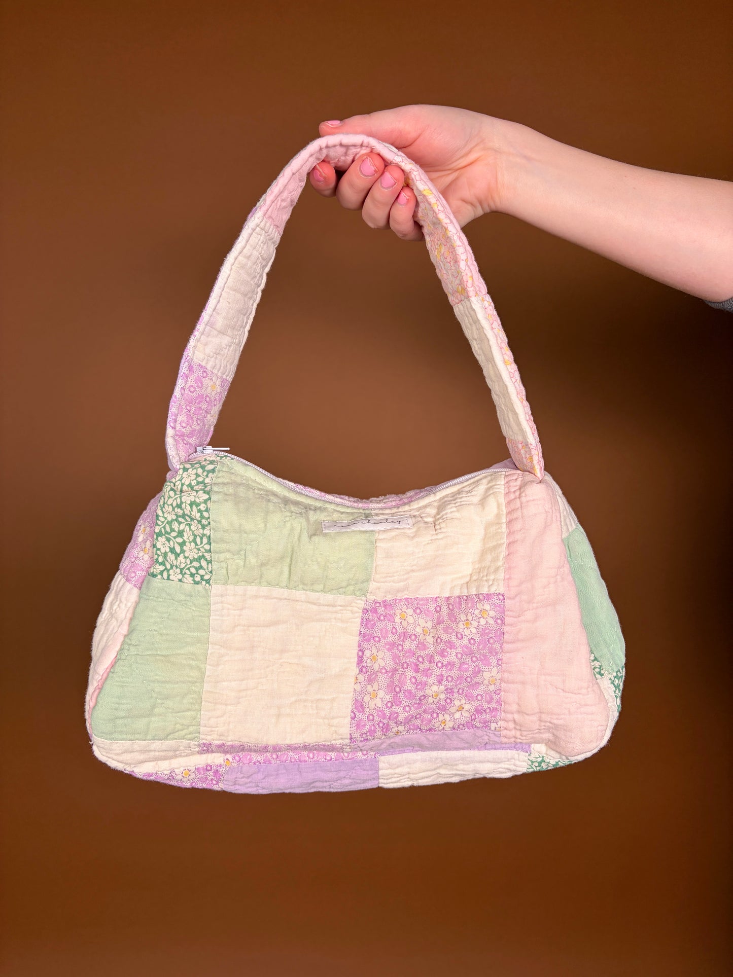 Purple & Ivory Upcycled Shoulder Bag *limited-edition*