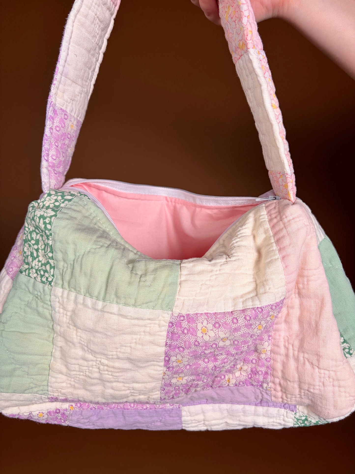 Purple & Ivory Upcycled Shoulder Bag *limited-edition*