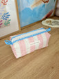 Pink & White Stripe Colorblock Bag - Blue/Flowers