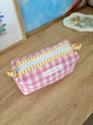 Pink Gingham Colorblock Bag - Yellow/Flowers
