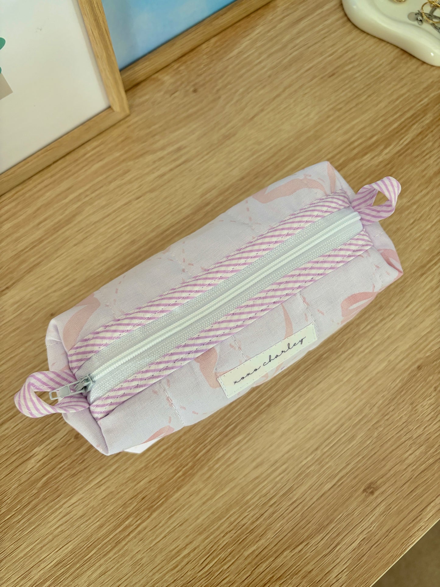 Large Pink Bow Colorblock Bag - Pink/Purple Gingham