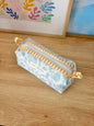 Vintage Blue Colorblock Bag - Yellow/Green Gingham