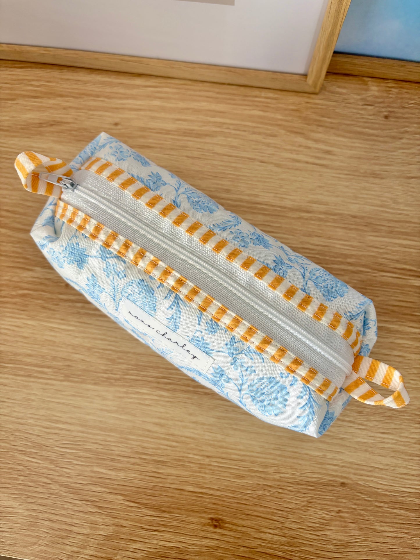 Vintage Blue Colorblock Bag - Yellow/Green Gingham