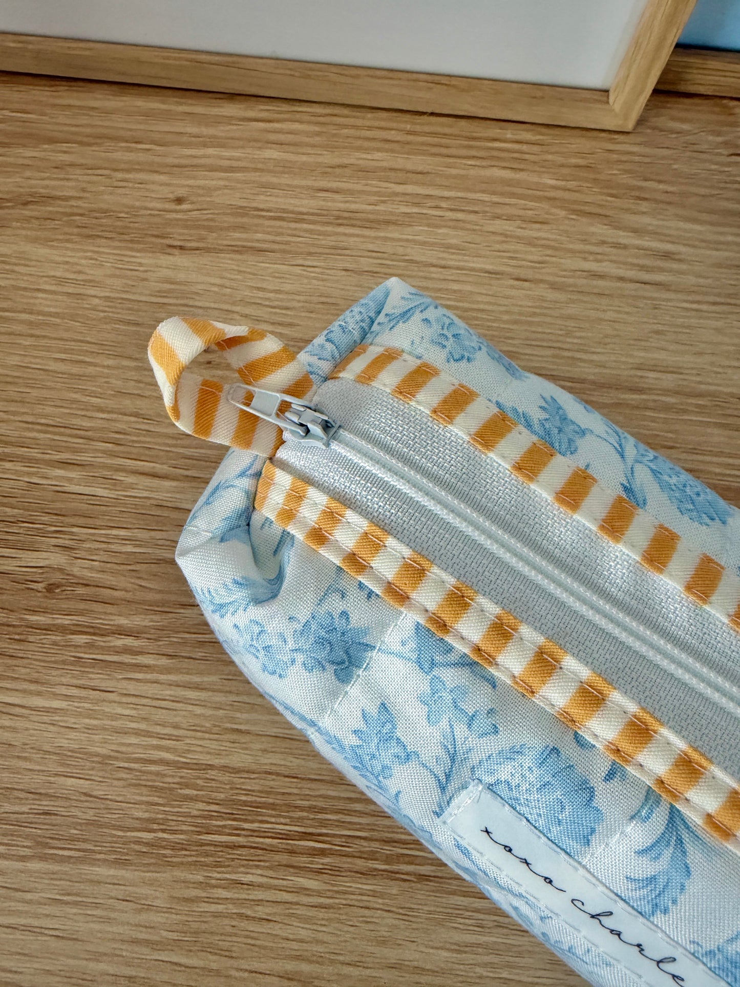 Vintage Blue Colorblock Bag - Yellow/Green Gingham