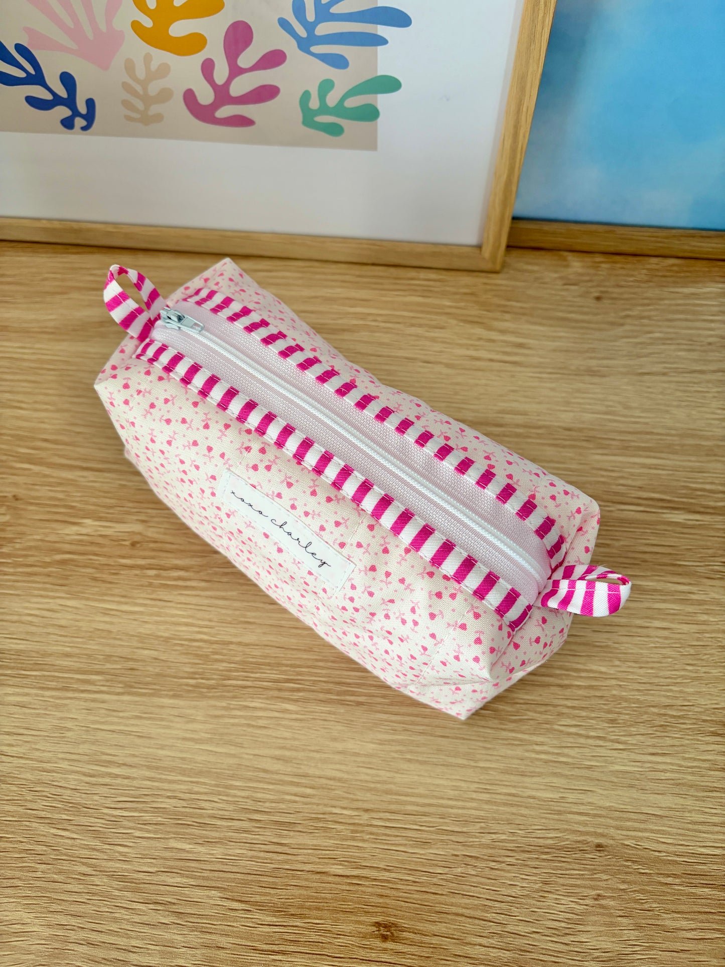 Tiny Pink Hearts Colorblock Bag - Pink/Pink Gingham
