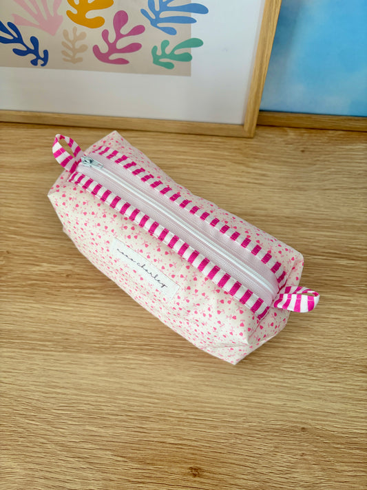 Tiny Pink Hearts Colorblock Bag - Pink/Pink Gingham