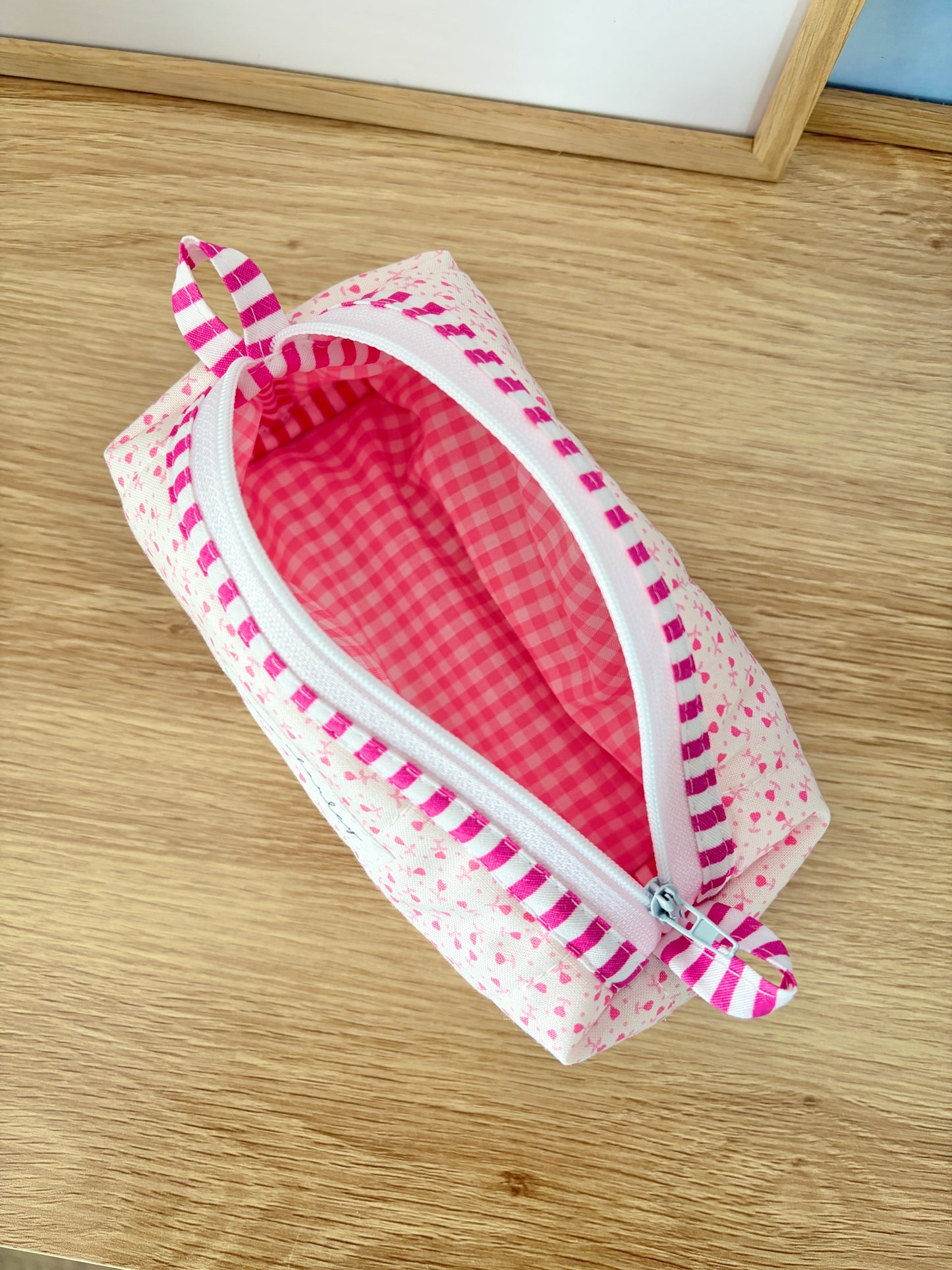 Tiny Pink Hearts Colorblock Bag - Pink/Pink Gingham