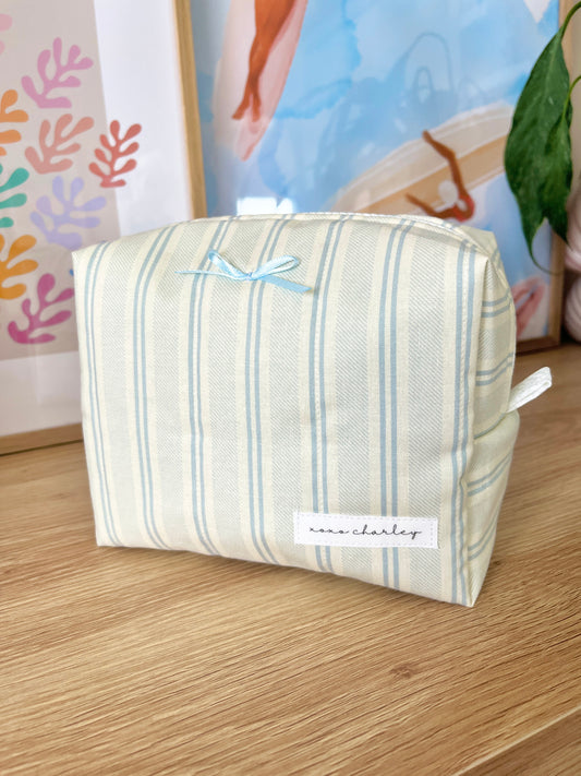 The Willow Makeup Bag with blue bow