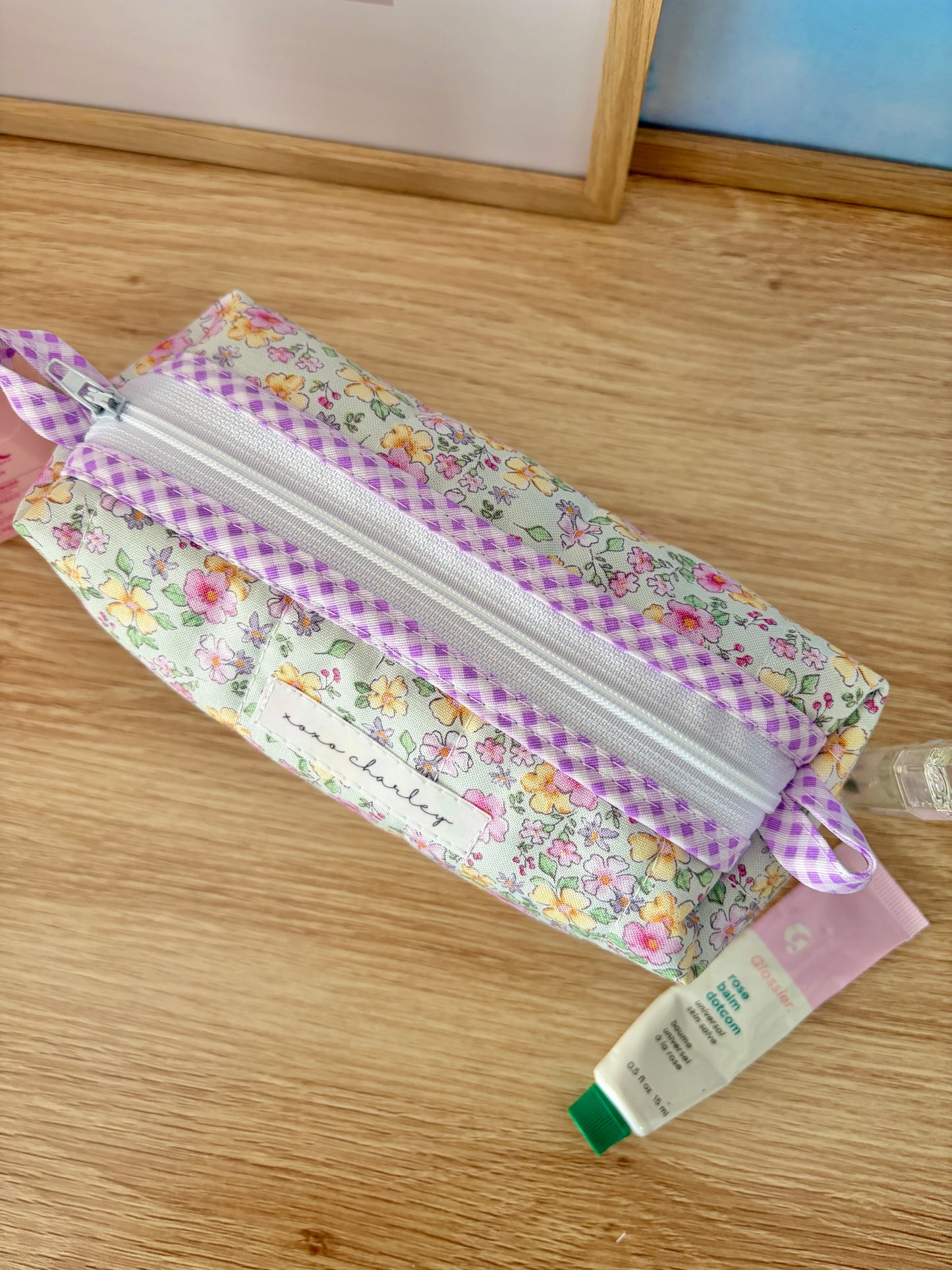 Primrose Colorblock Bag - Purple/Purple Gingham