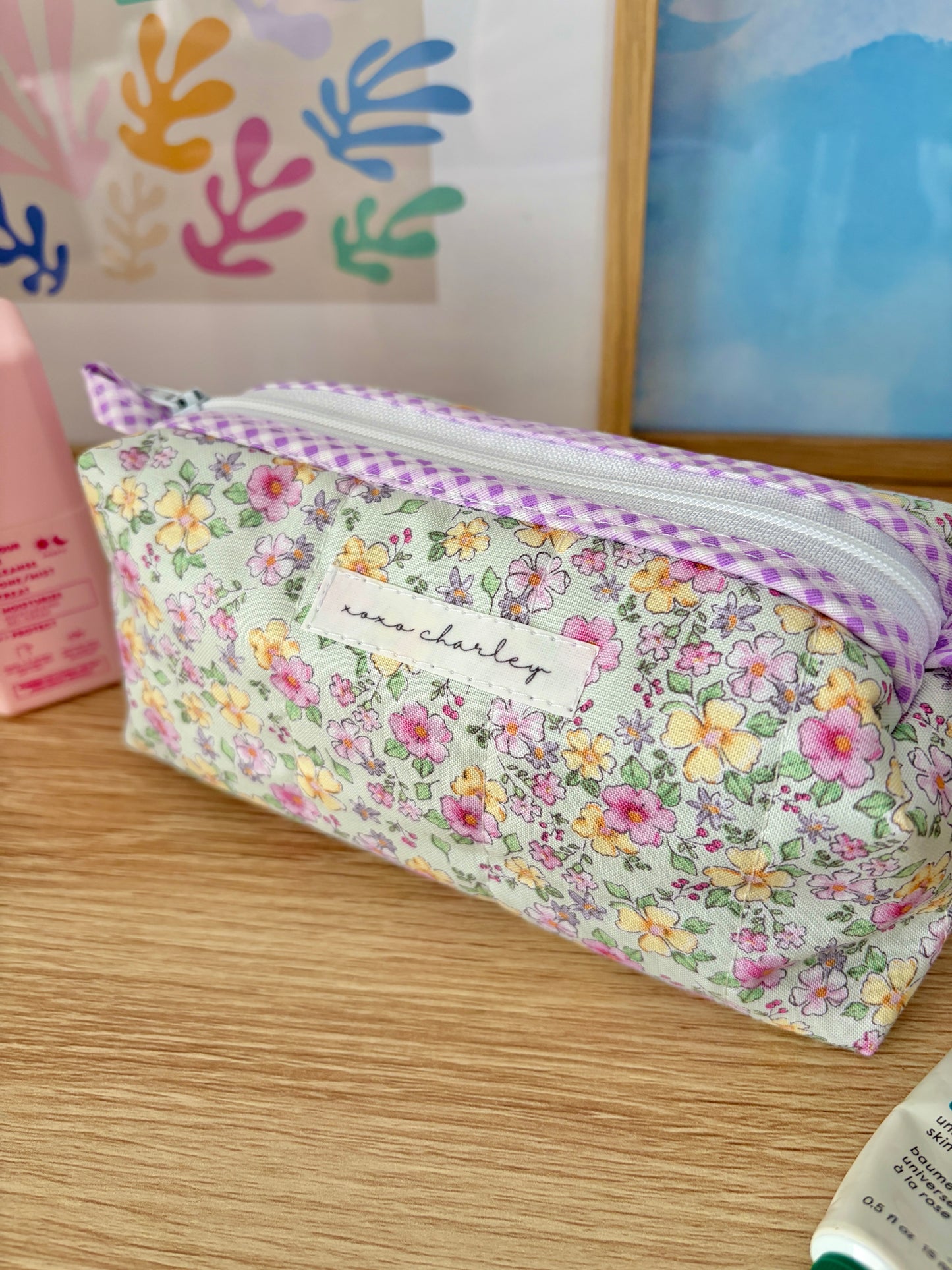 Primrose Colorblock Bag - Purple/Purple Gingham