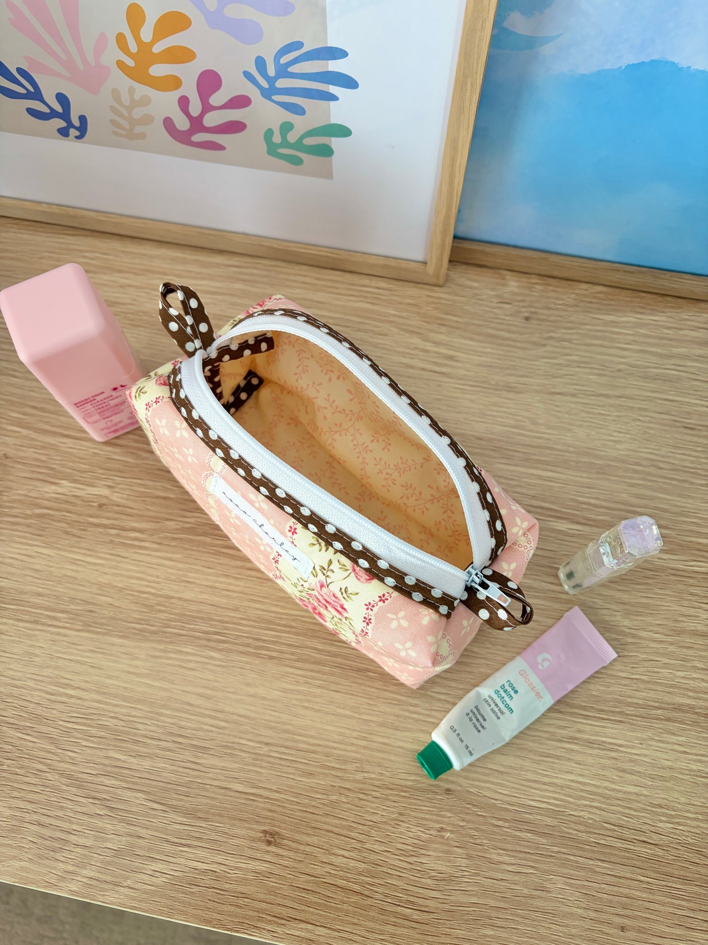 Pink & Yellow Floral Colorblock Bag - Brown/Yellow Floral