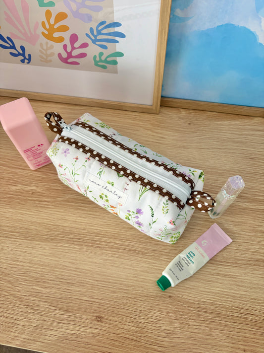 Purple Wildflower Colorblock Bag - Brown/Green Gingham