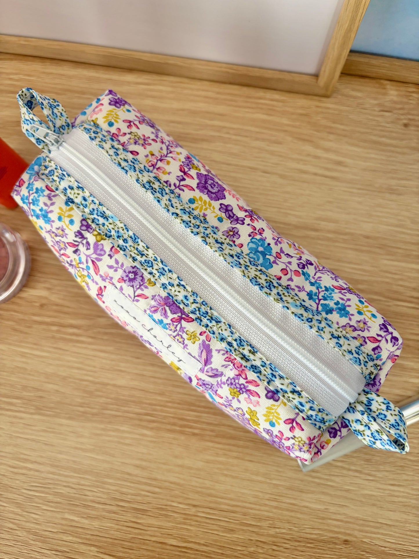 Ditsy Picnic Purple Colorblock Bag - Blue Floral/Mini Flowers