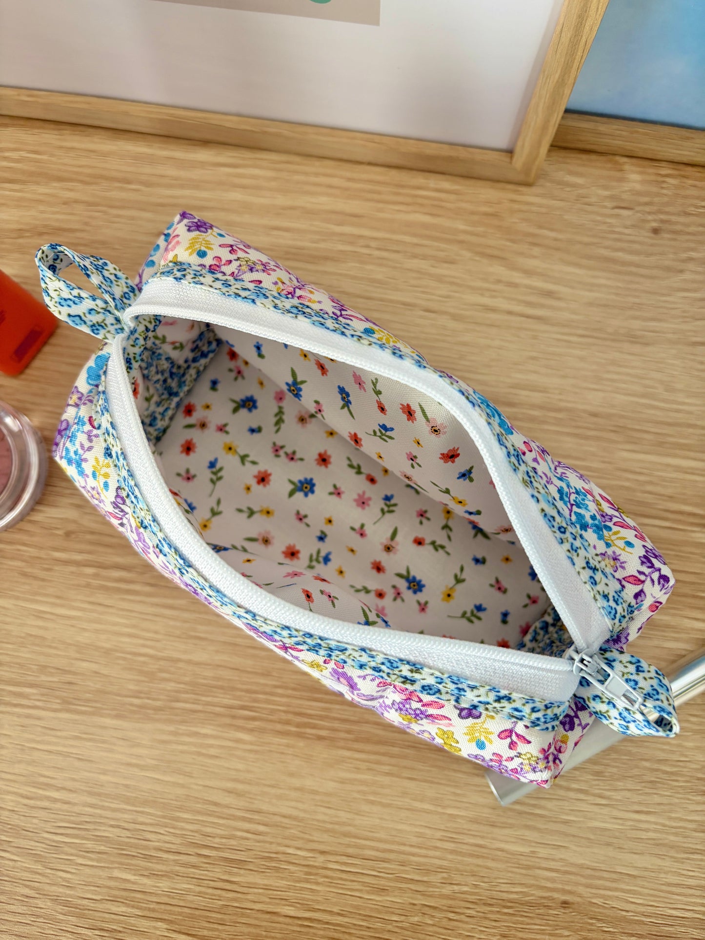 Ditsy Picnic Purple Colorblock Bag - Blue Floral/Mini Flowers