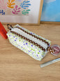 Purple Floral Colorblock Bag - Brown/Green Gingham