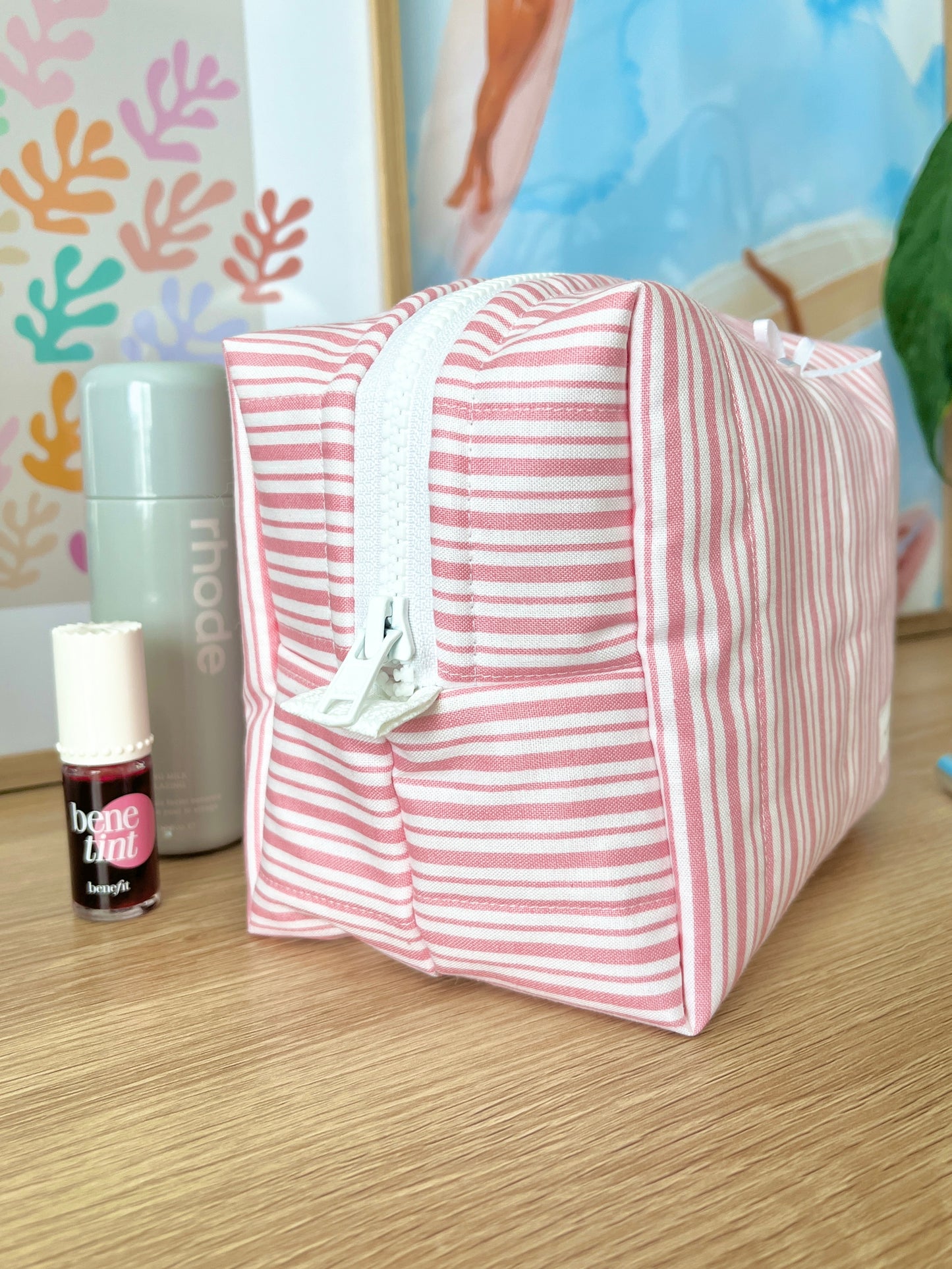 The Sofia Makeup Bag with white bow