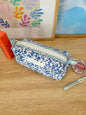 Royal Blue Floral Colorblock Bag - Blue Floral/Purple Gingham