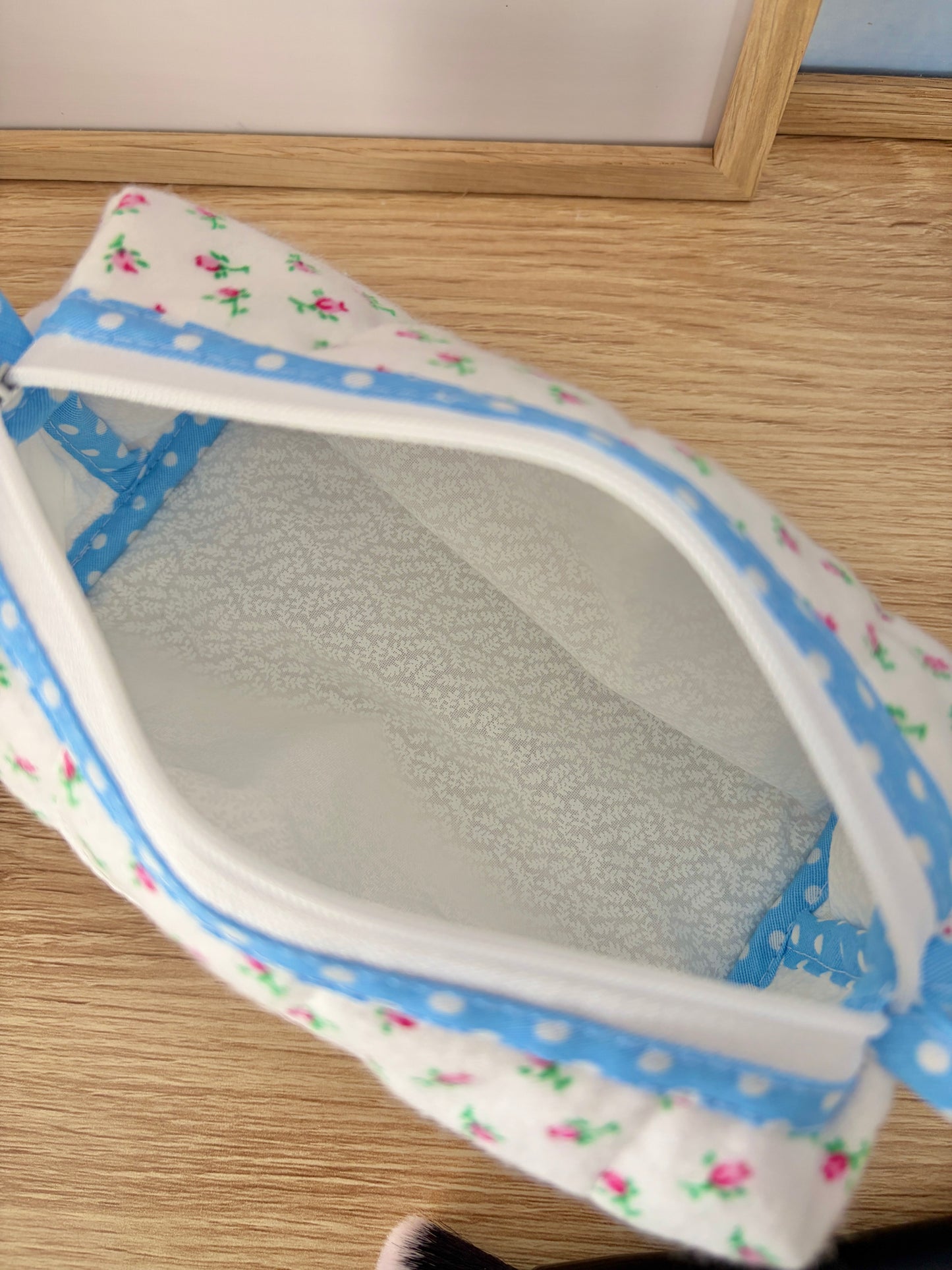 Mini Roses Colorblock Bag - Blue/White