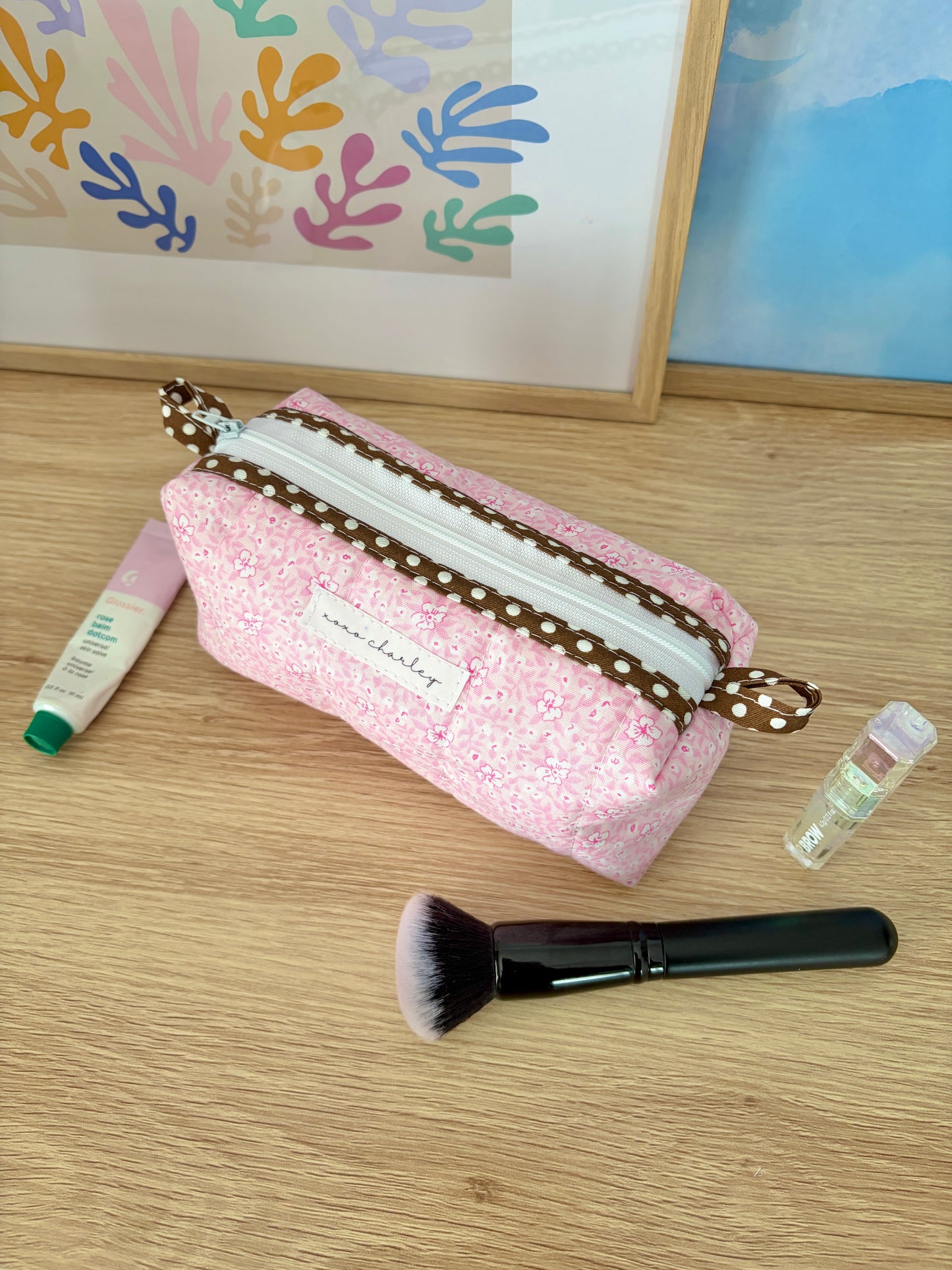 Pink Hawaiian Colorblock Bag - Brown/White