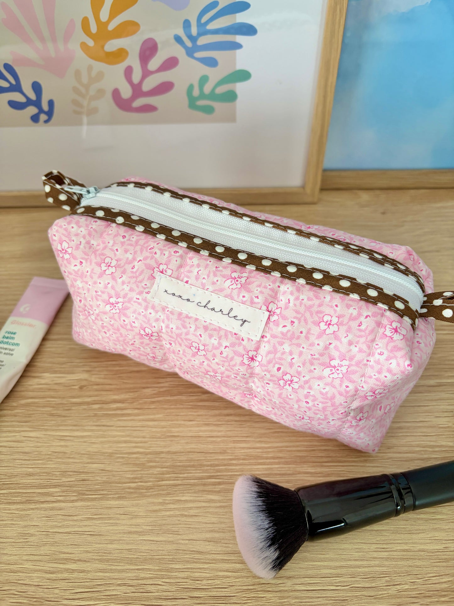 Pink Hawaiian Colorblock Bag - Brown/White