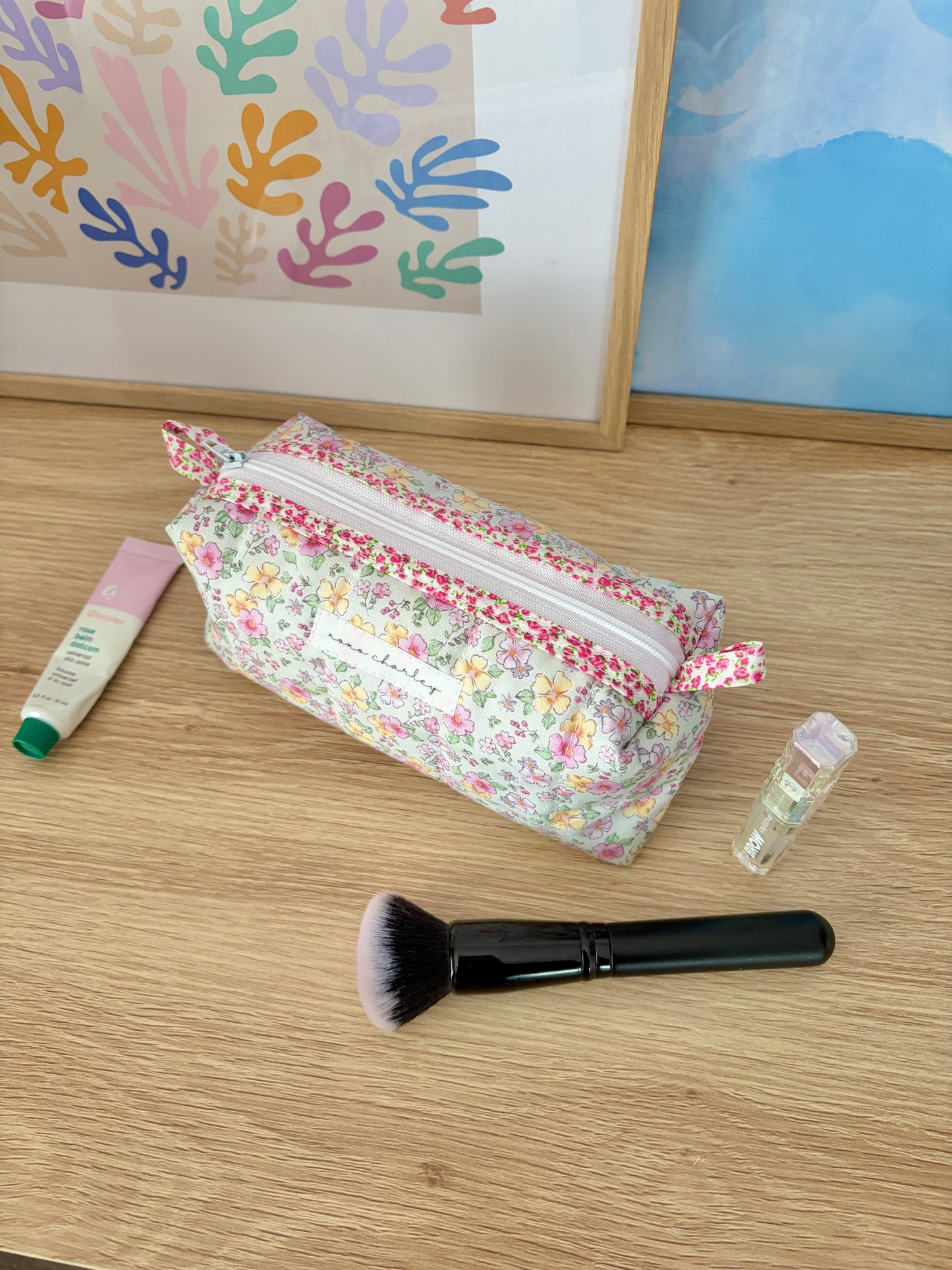 Primrose Colorblock Bag - Pink Floral/Pink Gingham