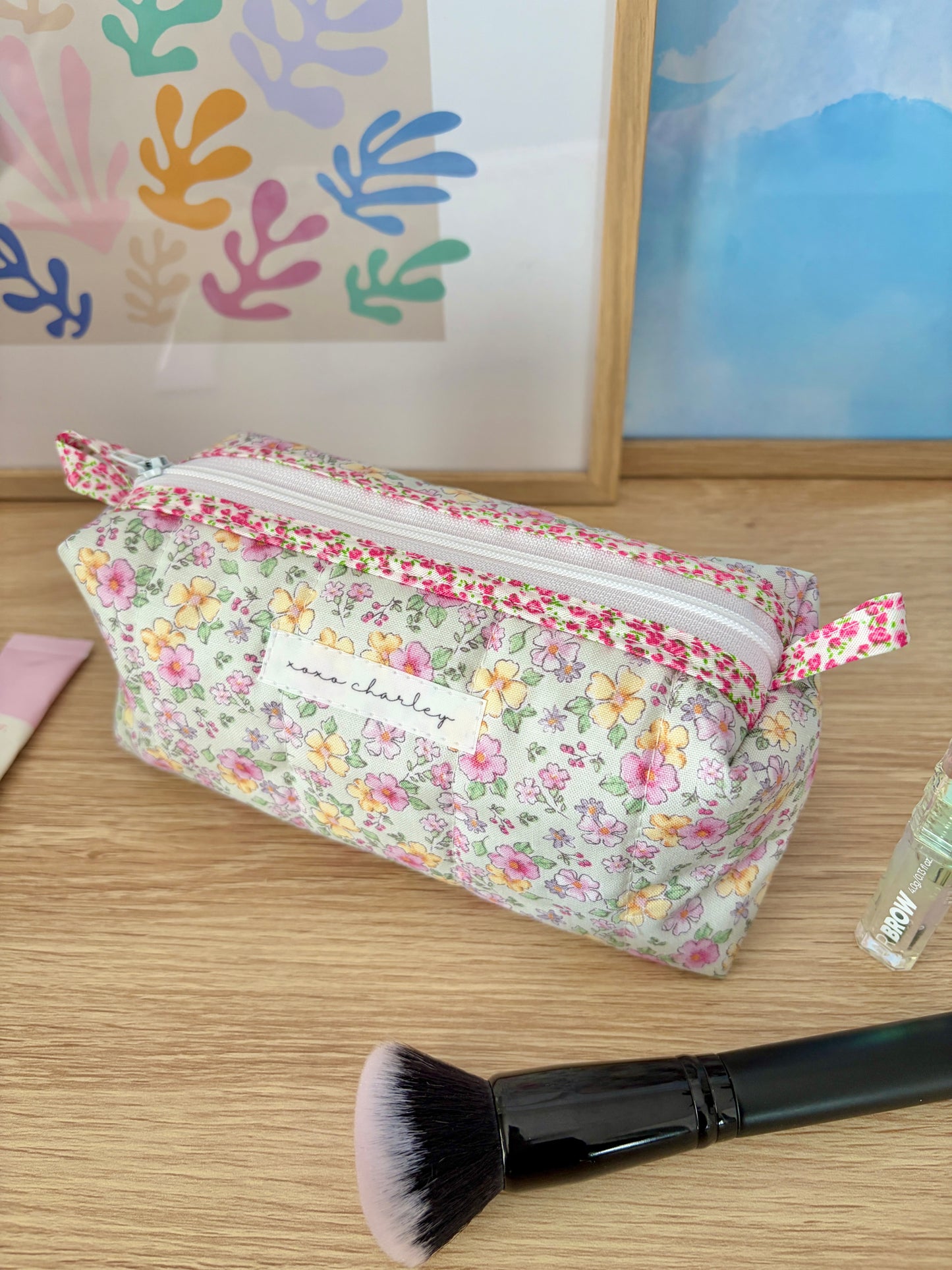 Primrose Colorblock Bag - Pink Floral/Pink Gingham