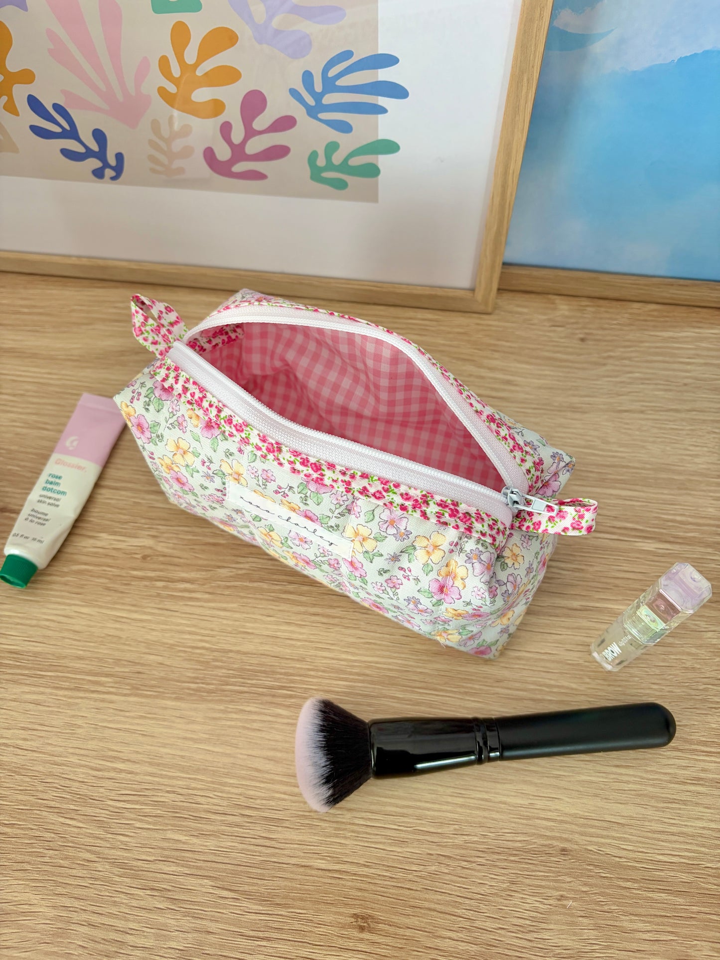 Primrose Colorblock Bag - Pink Floral/Pink Gingham