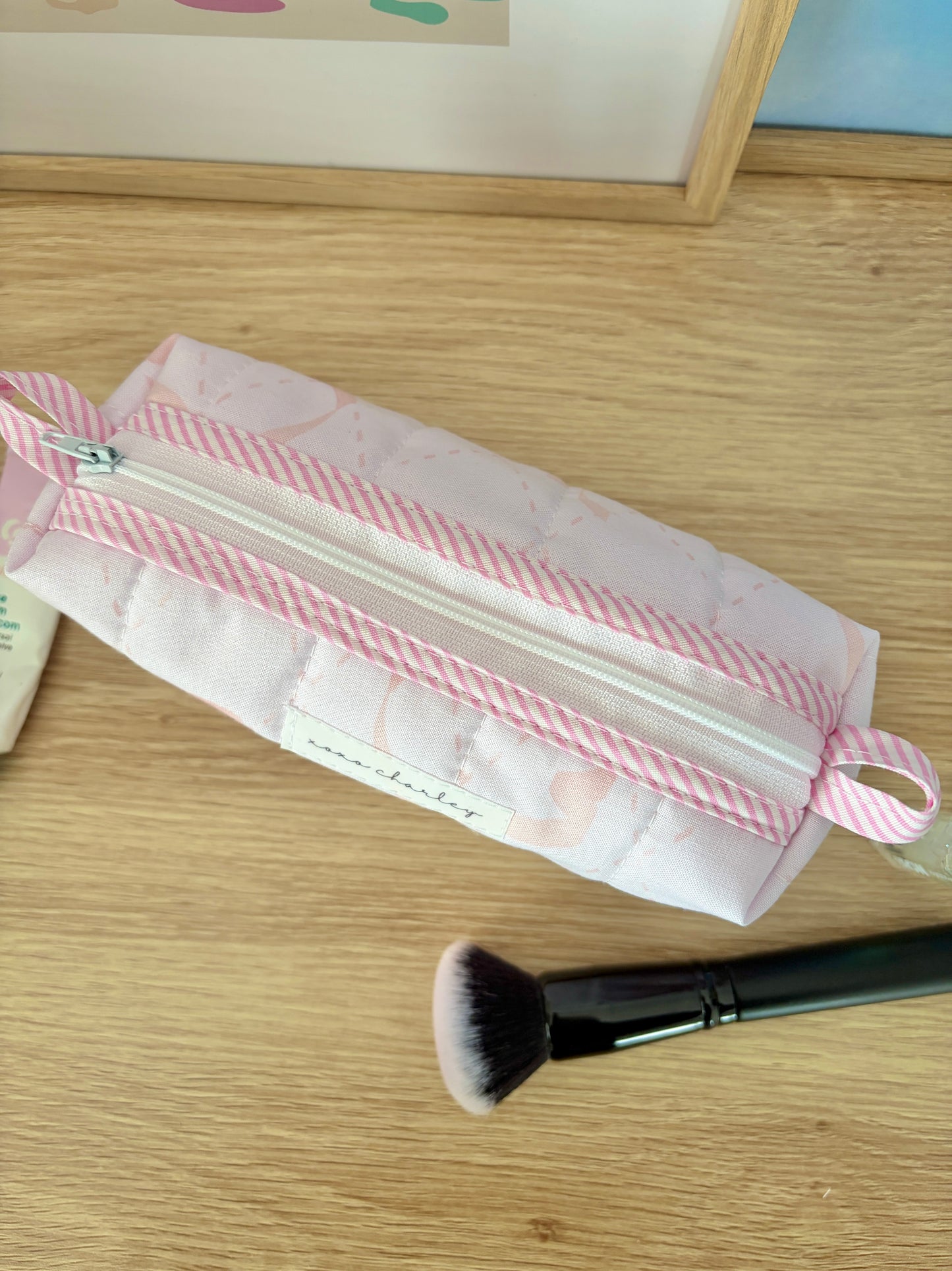 Large Pink Bow Colorblock Bag - Pink/Pink Gingham