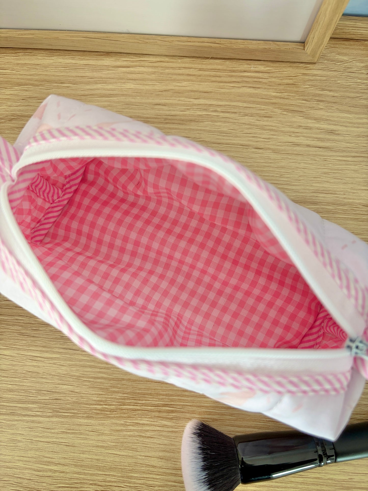 Large Pink Bow Colorblock Bag - Pink/Pink Gingham