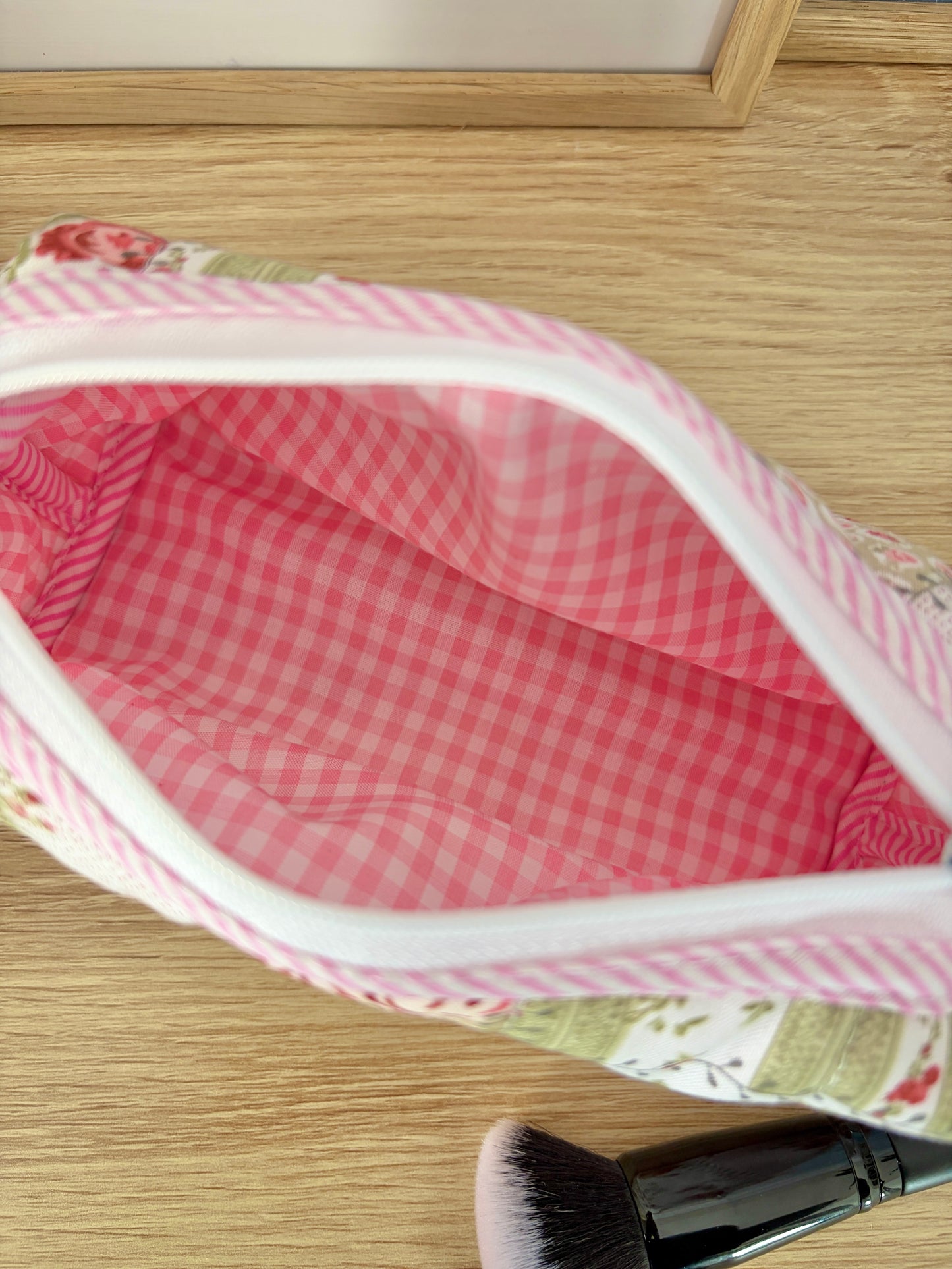 Rosette Colorblock Bag - Pink/Pink Gingham