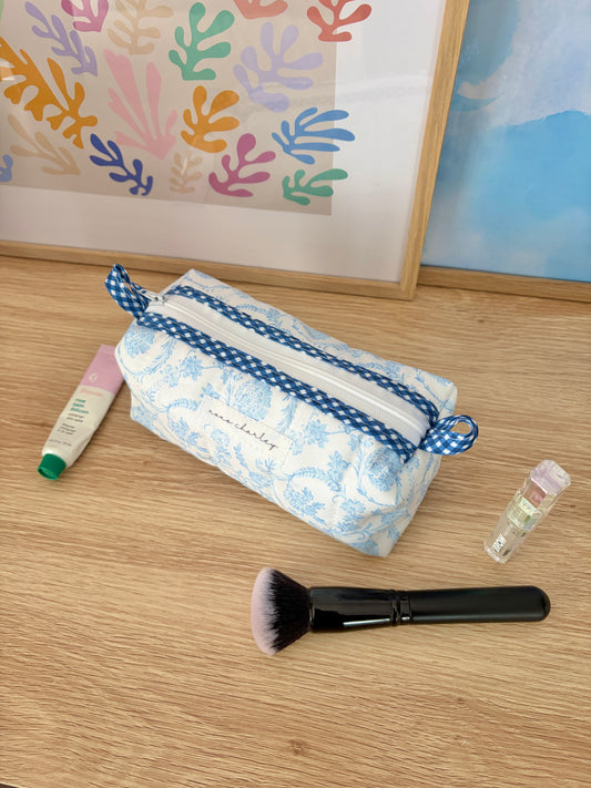 Vintage Blue Colorblock Bag - Blue/White