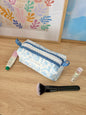 Vintage Blue Colorblock Bag - Blue/White