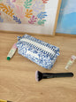 Royal Blue Floral Colorblock Bag - Blue/White