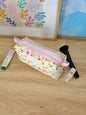 Bright Floral Colorblock Bag - Pink/White Dots