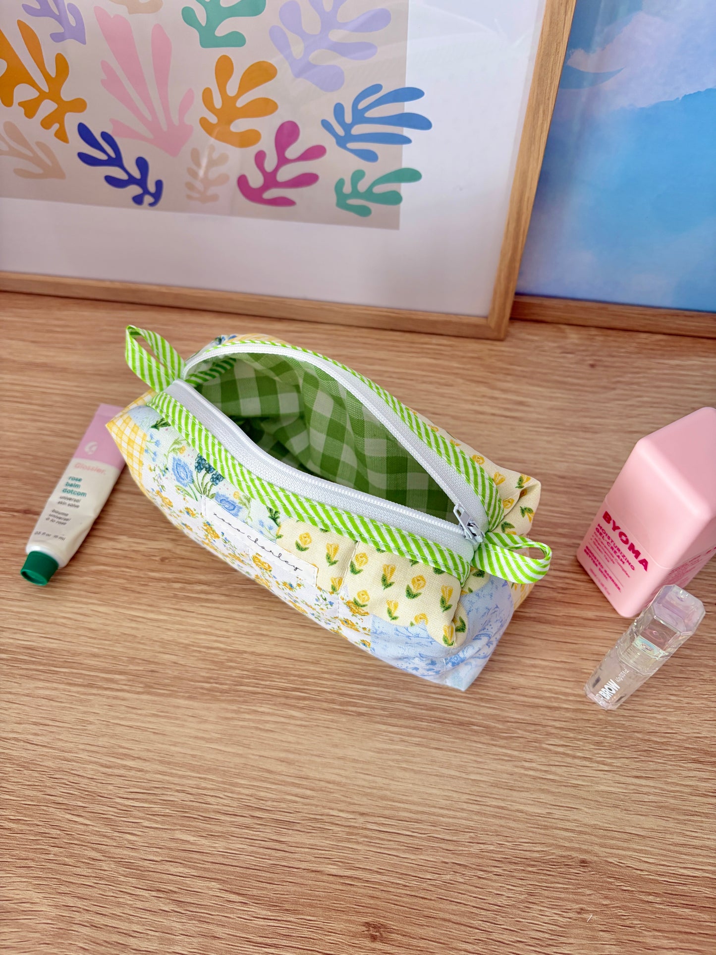 Green Patchwork Colorblock Bag - Green/Green Gingham