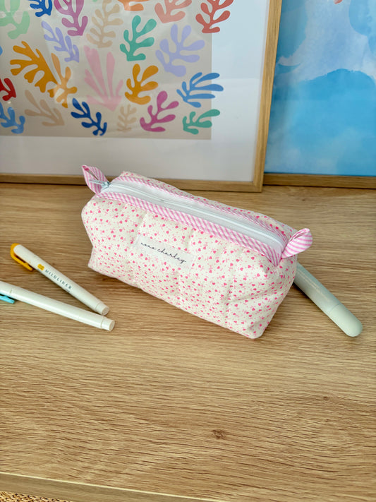 Tiny Pink Hearts Colorblock Bag - Pink/White