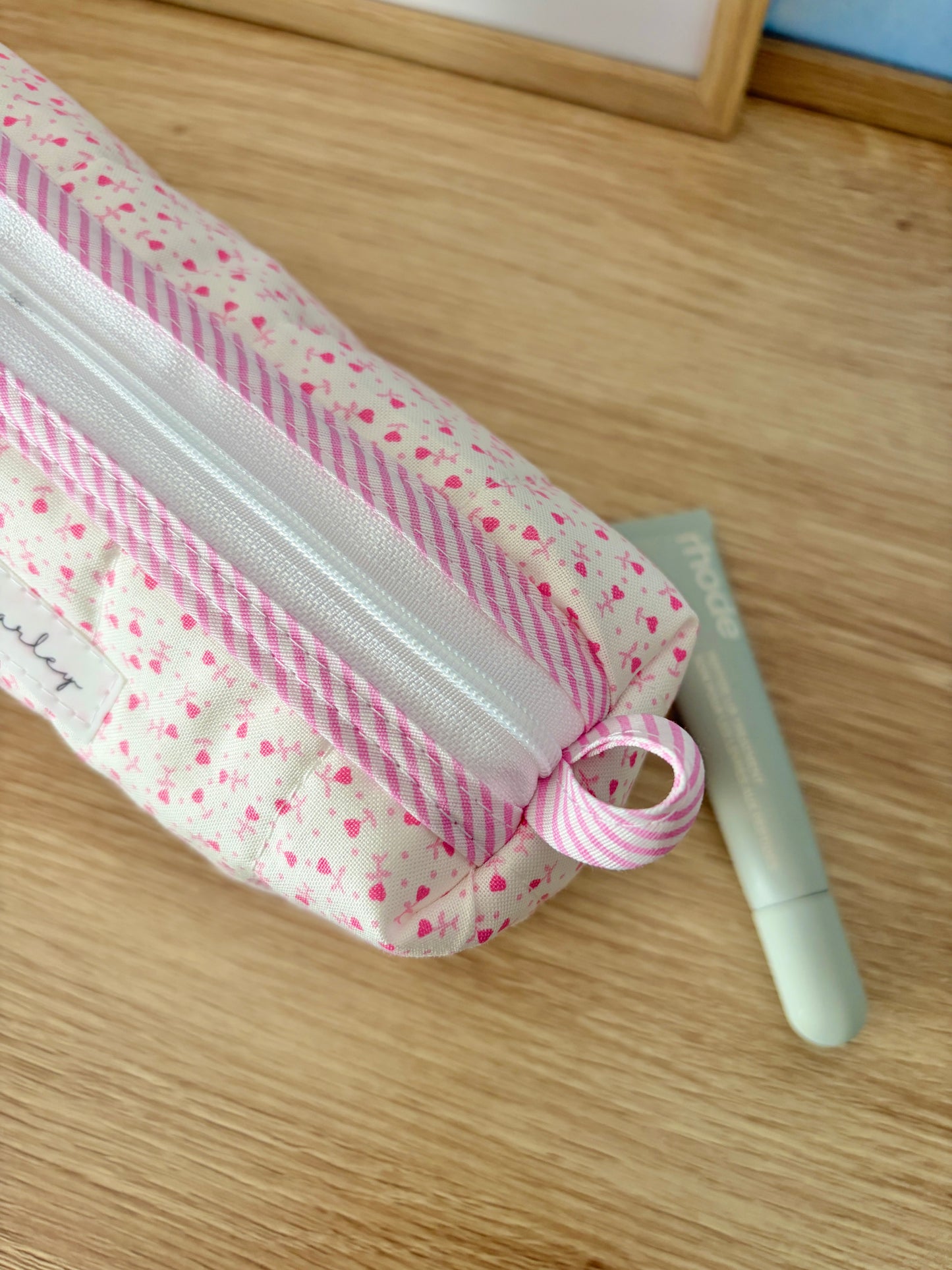 Tiny Pink Hearts Colorblock Bag - Pink/White