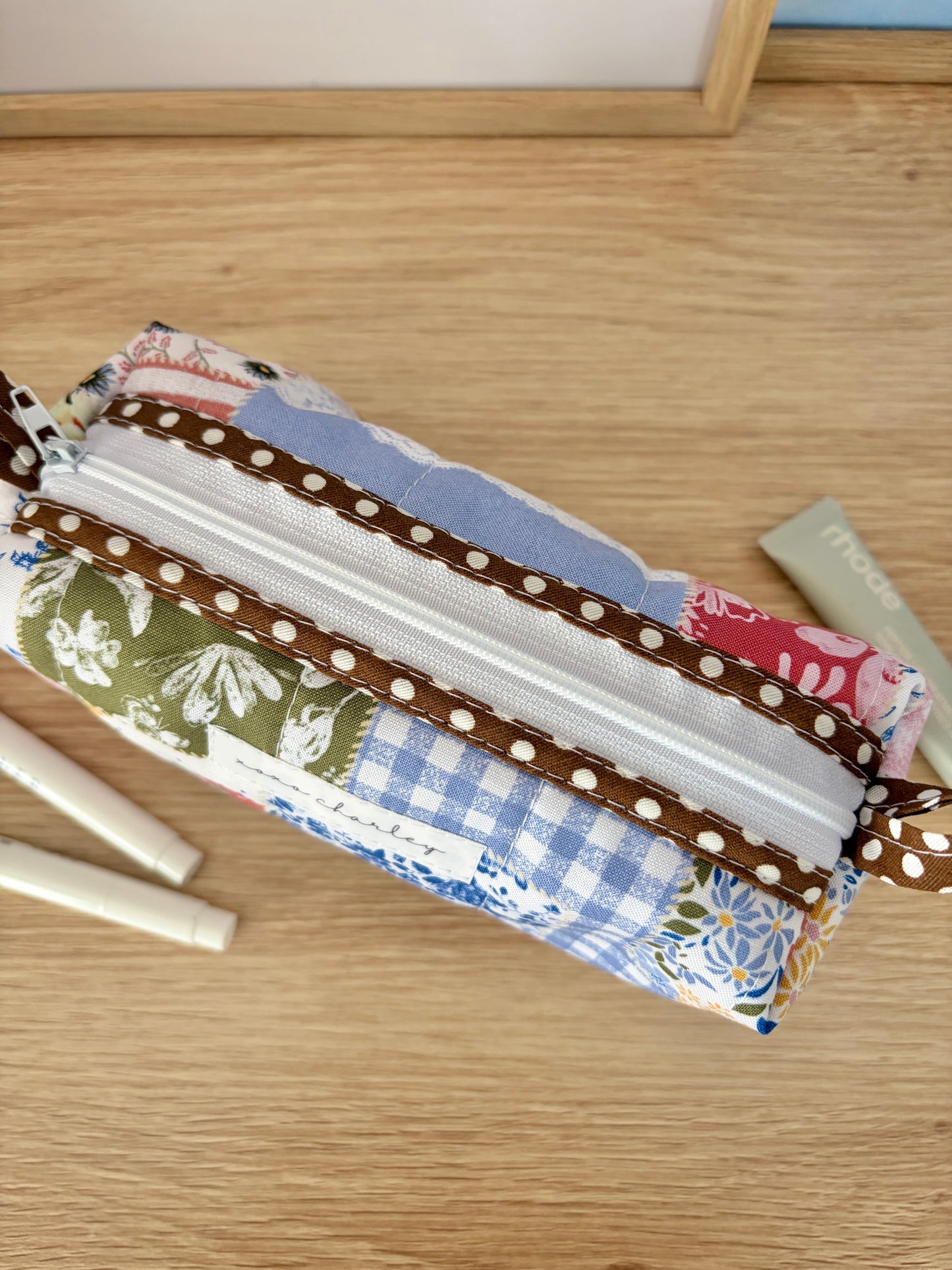 Colorful Picnic Colorblock Bag - Brown/Purple Gingham