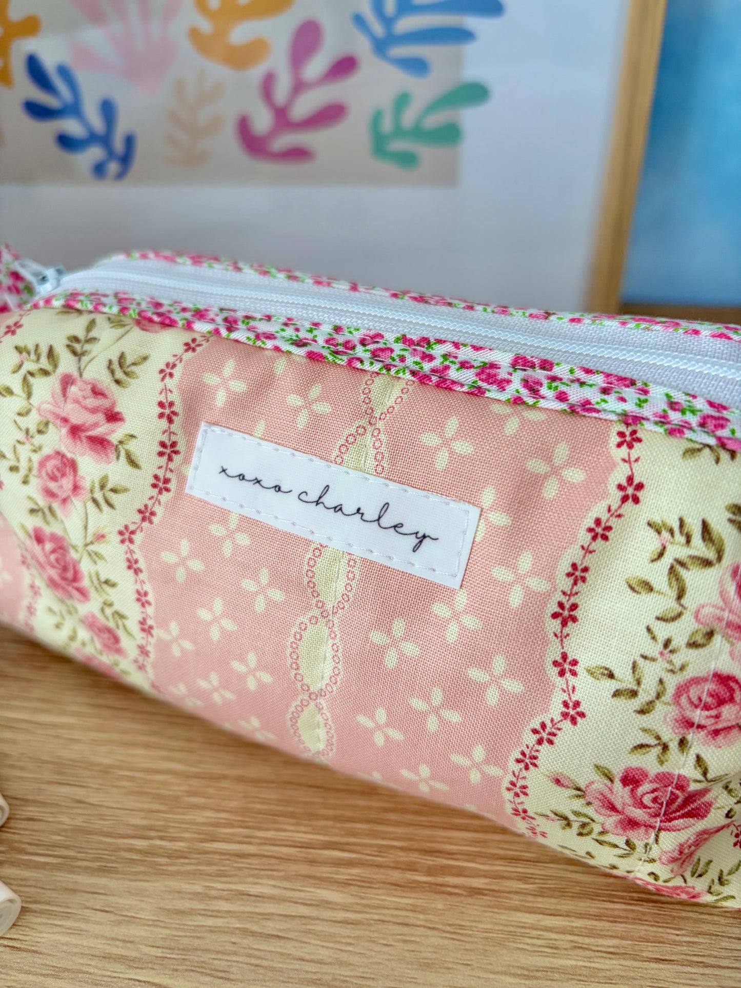 Pink & Yellow Floral Colorblock Bag - Pink Floral/Yellow Floral