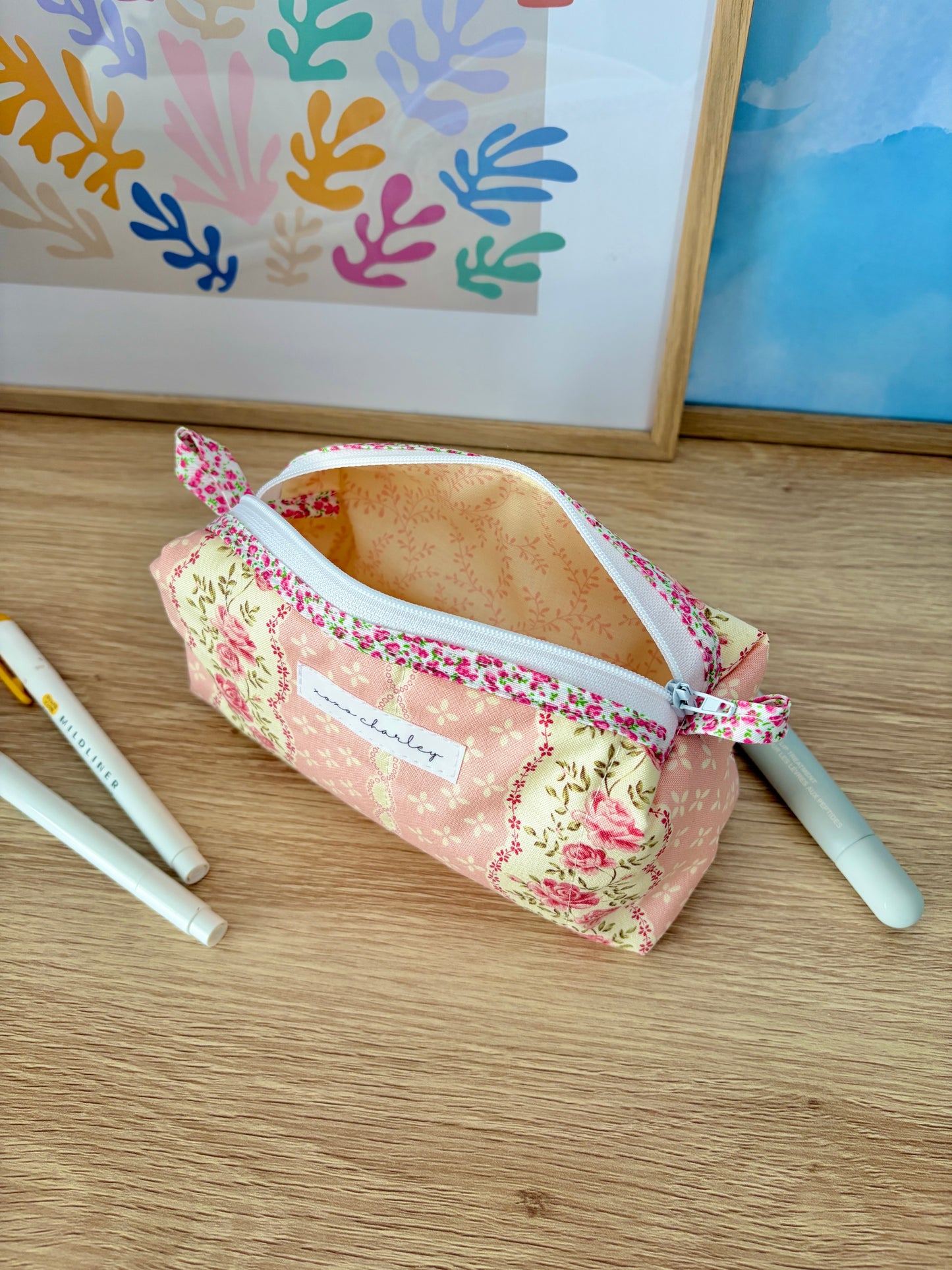 Pink & Yellow Floral Colorblock Bag - Pink Floral/Yellow Floral