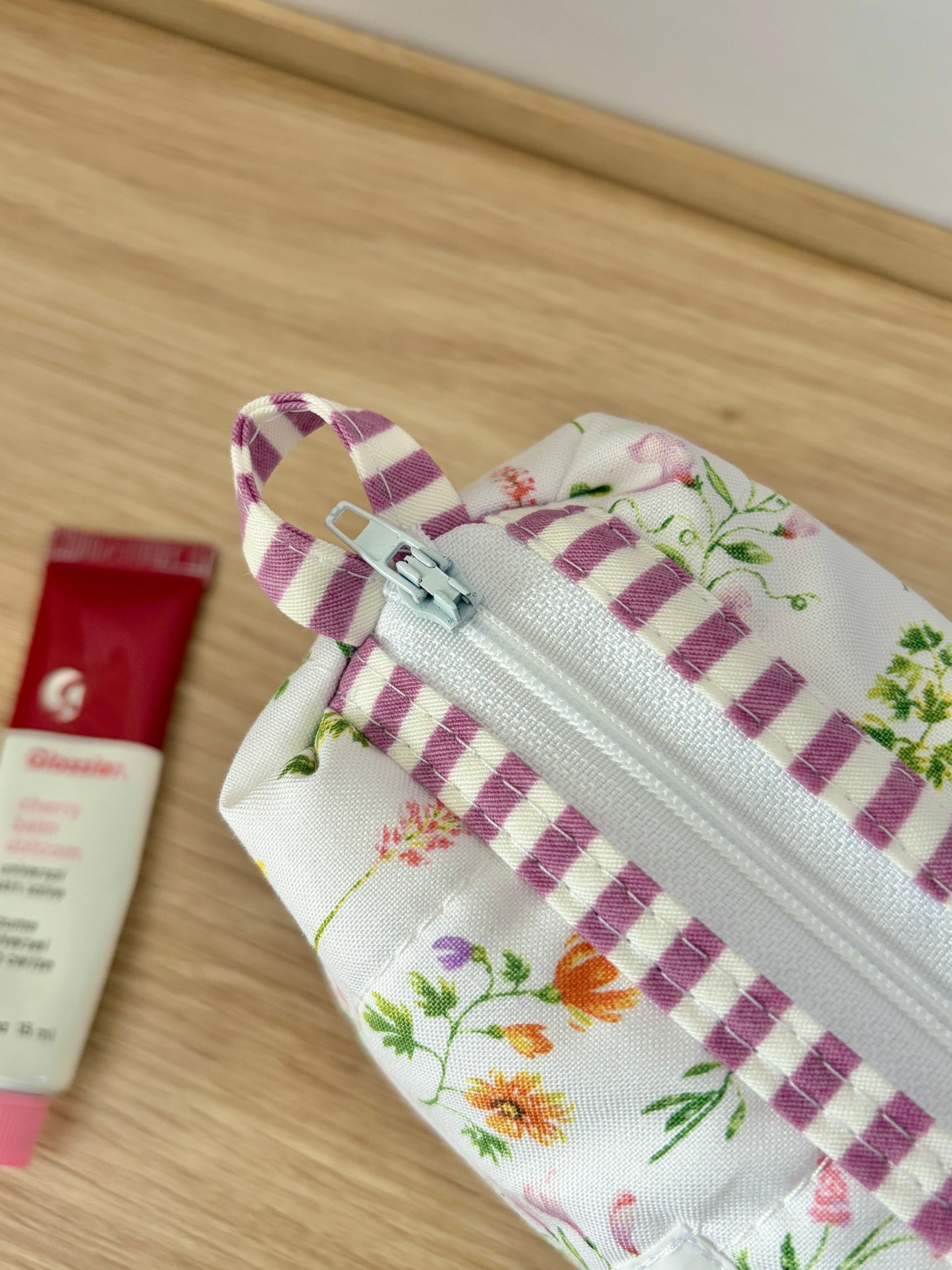 Purple Wildflower Colorblock Bag - Purple/White