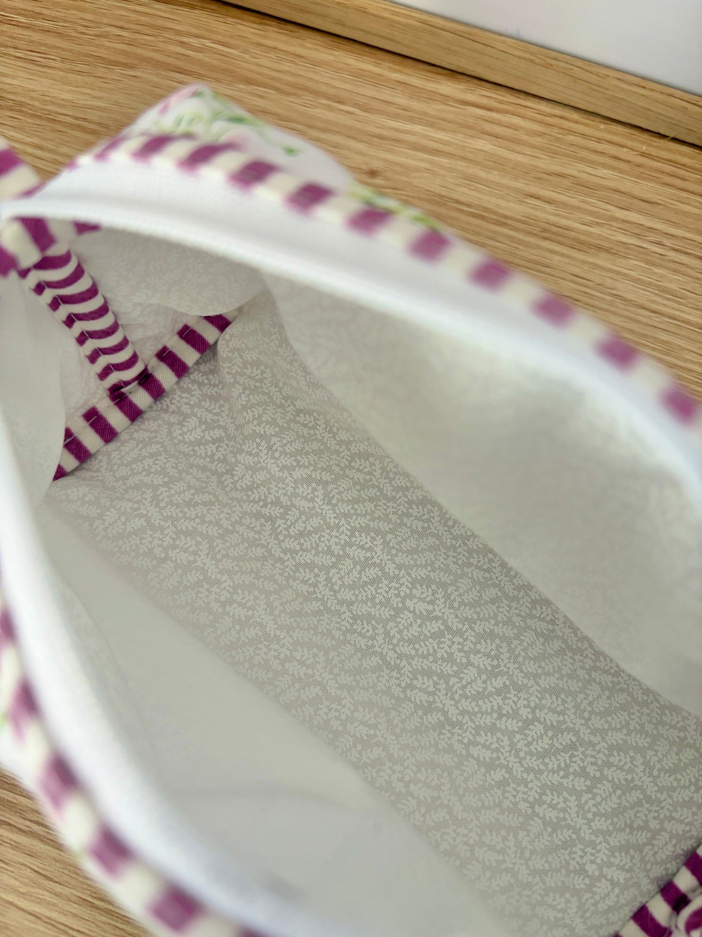 Purple Wildflower Colorblock Bag - Purple/White