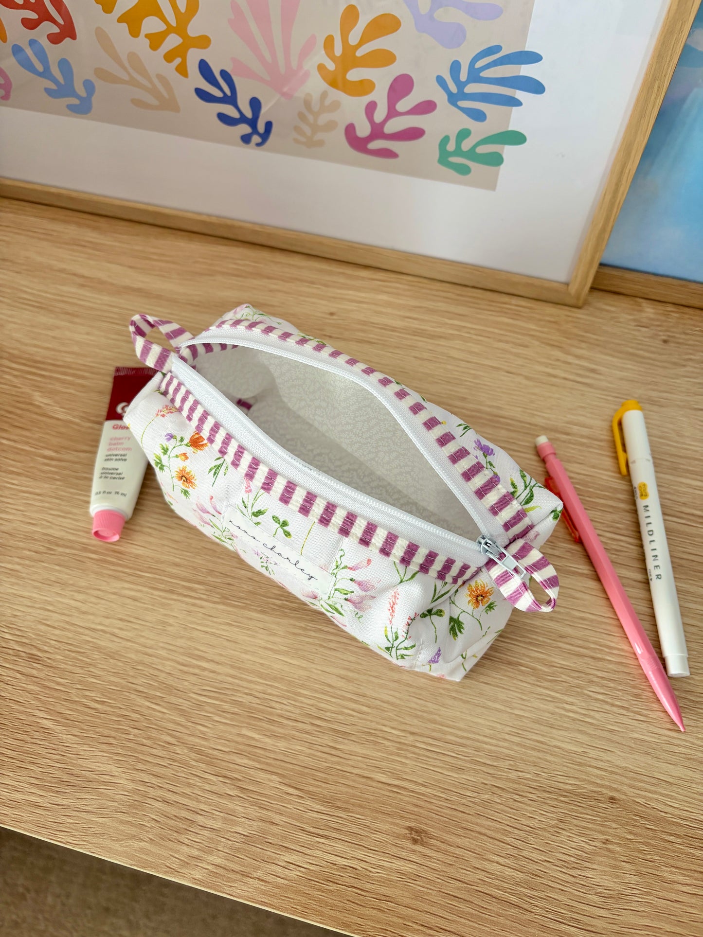 Purple Wildflower Colorblock Bag - Purple/White
