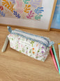 Purple Wildflower Colorblock Bag - Blue Floral/Purple Gingham