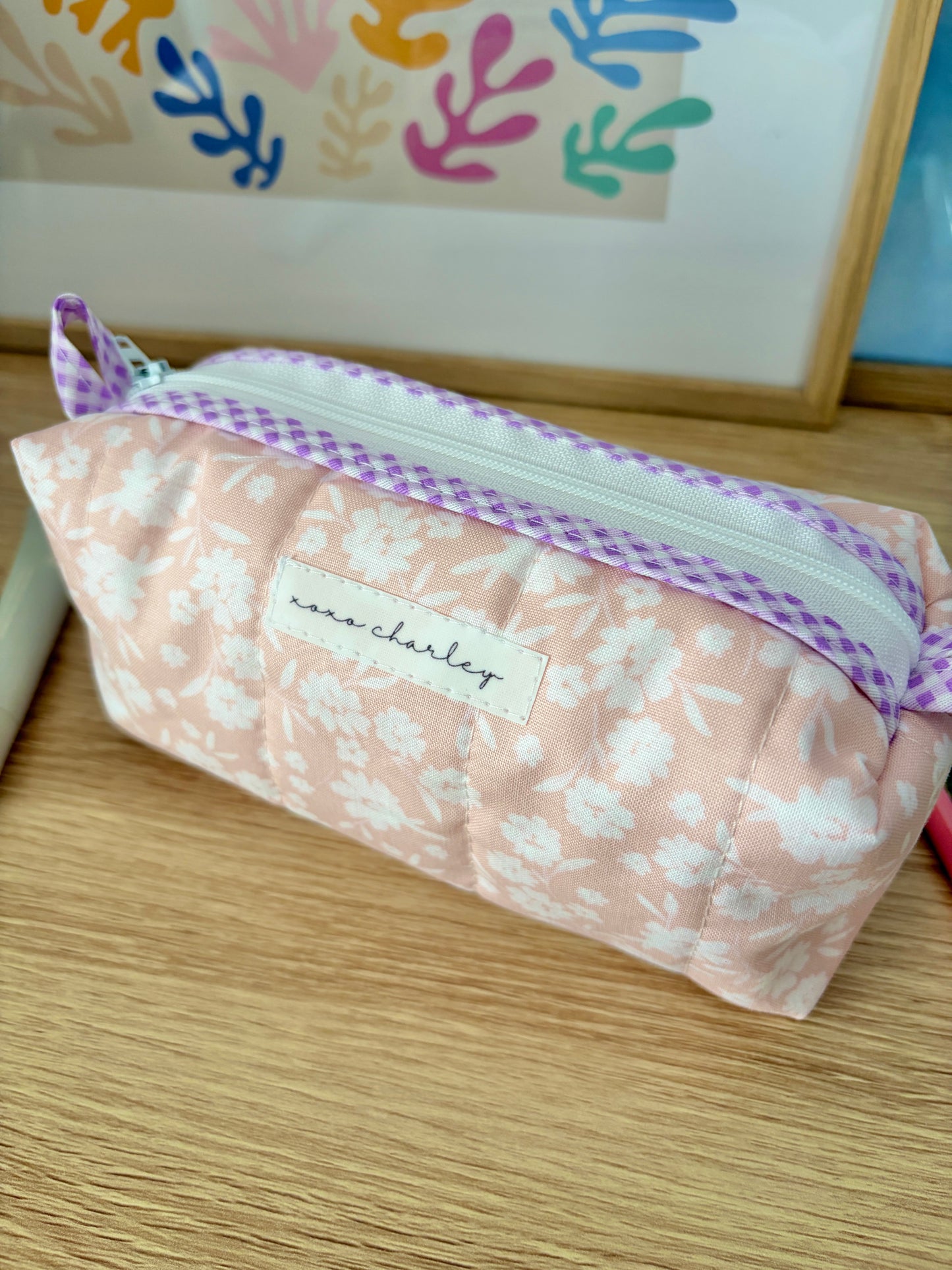 The Floral Ballerina Colorblock Bag - Purple/White