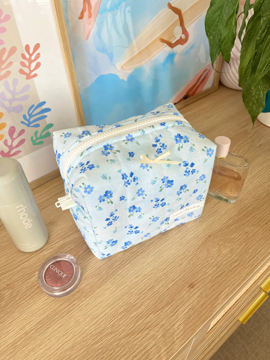 The Evelyn Makeup Bag with yellow bow