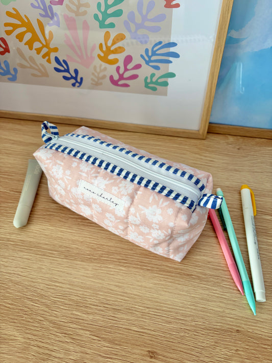 The Floral Ballerina Colorblock Bag - Blue/Purple Gingham