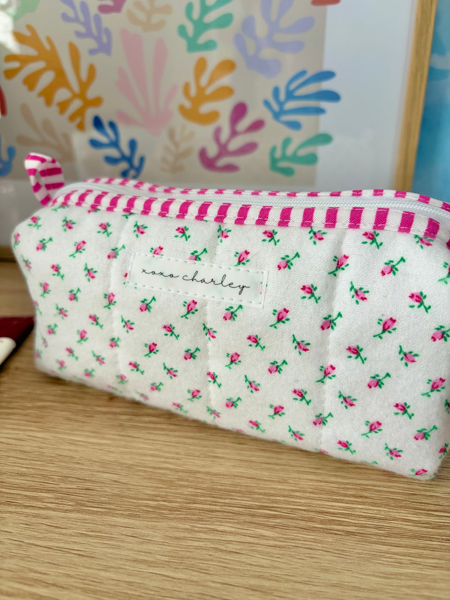 The Mini Roses Colorblock Bag - Pink/White