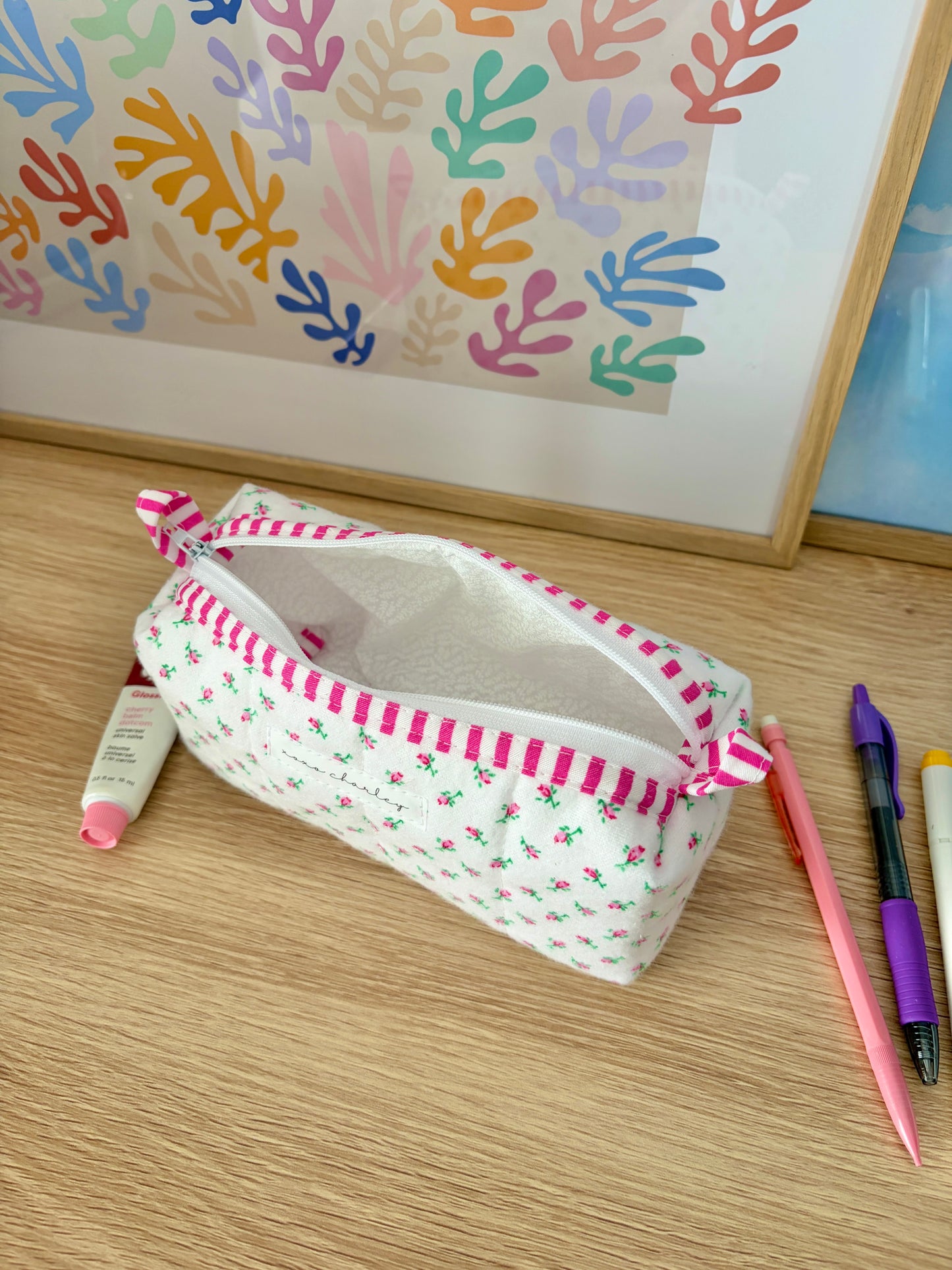 The Mini Roses Colorblock Bag - Pink/White