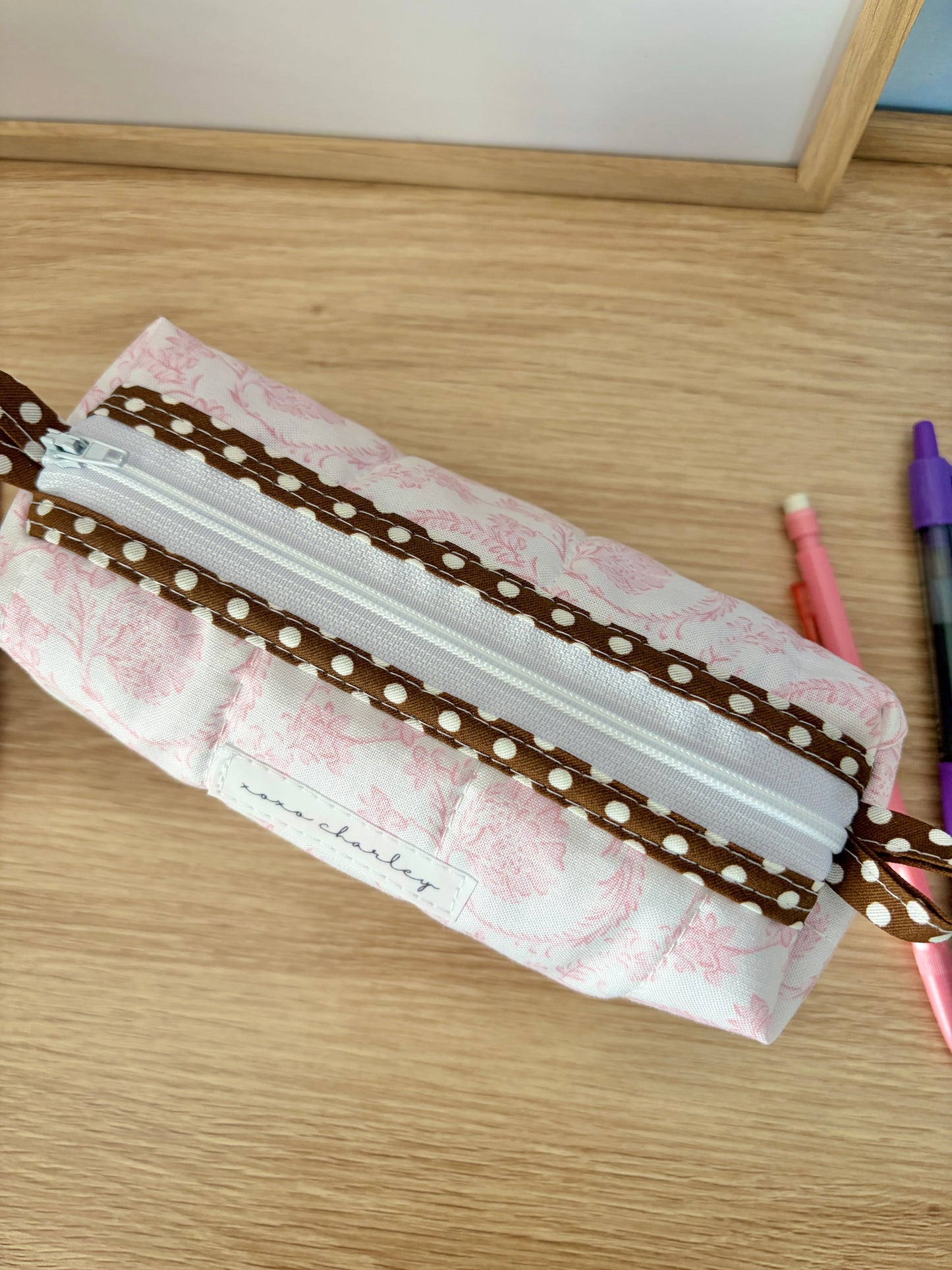 The Vintage Pink Colorblock Bag - Brown/Purple Gingham